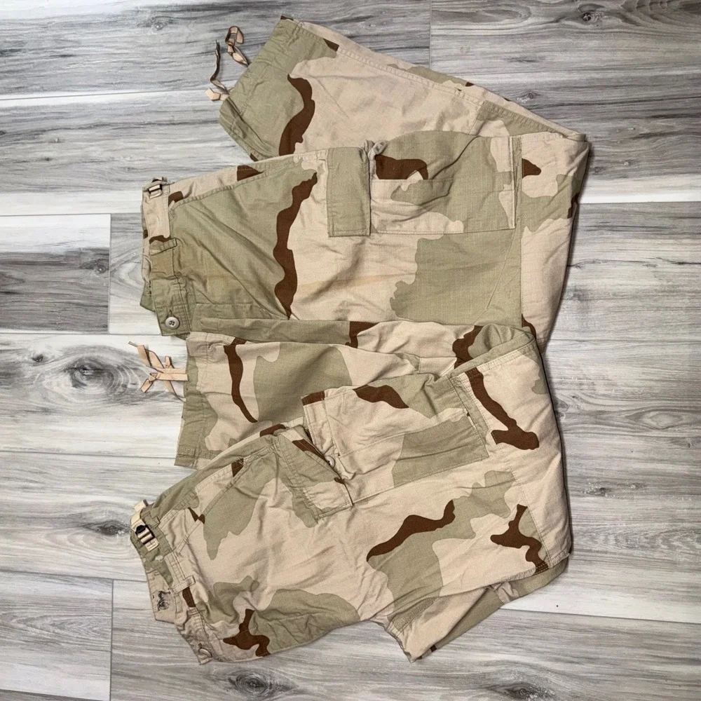 2X USGI 3 Color Desert Camo Combat Pants Medium Long Ripstop 8415-01-327-5336